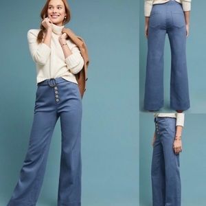 Anthropology Cassidy Belted Wide Leg Pants. Size 8P